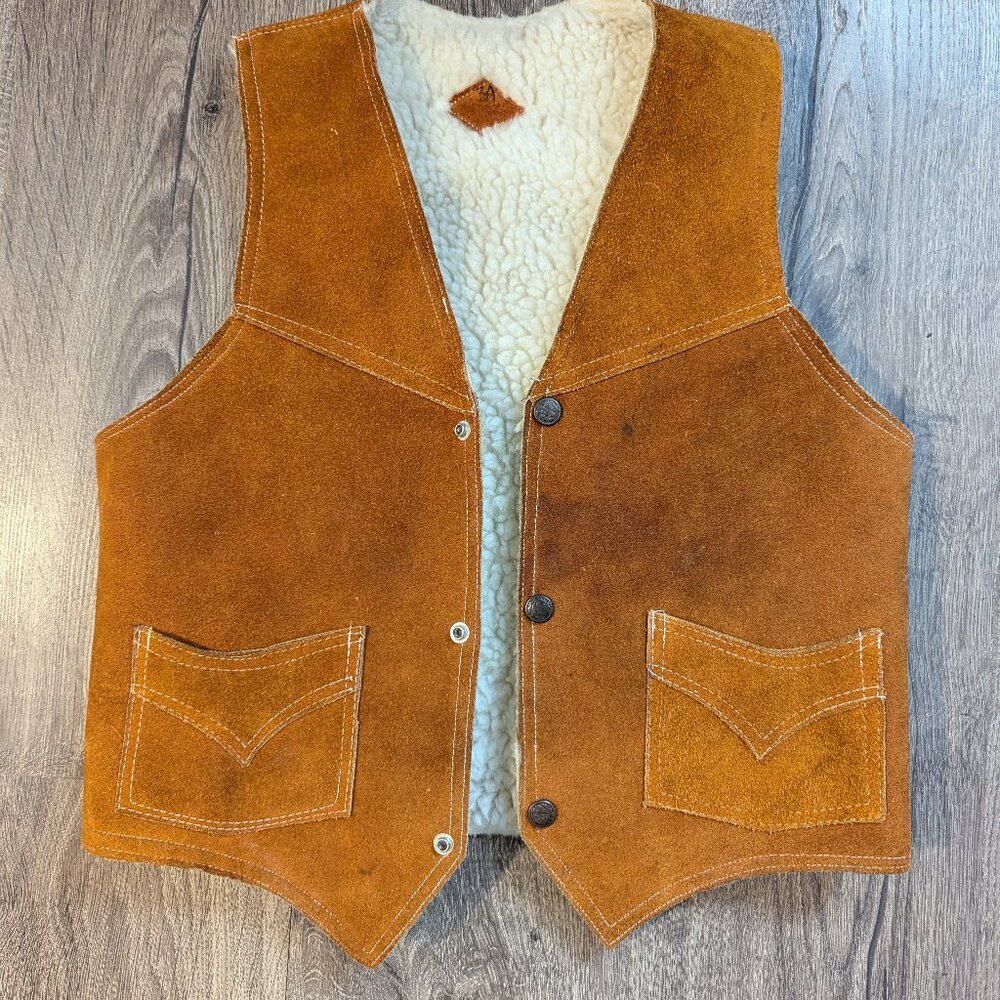 Vintage Leather and Shearling Vest